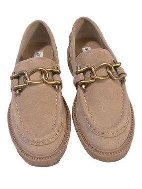 Steve Madden Karmine Tan Camel Neutral Color Suede Leather Loafer Shoes Sz 6M